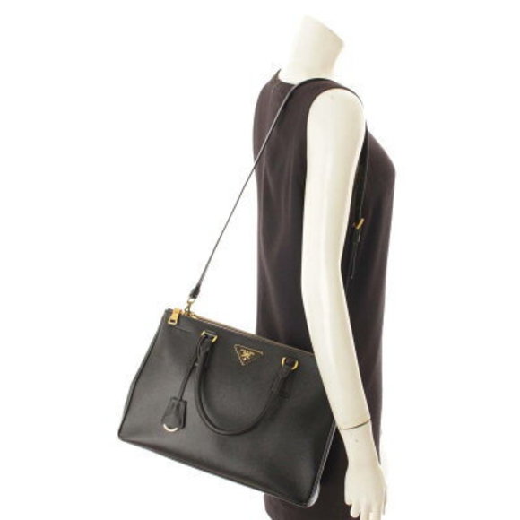 Prada Galleria Medium Sapphire Norx Handbag Black - Picture 10 of 10